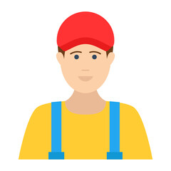 Car Washer Man Avatar Concept, Automobile Detailer Wearing Cap Vector Color Icon Design, covid car cleaning service Symbol on white background, Vehicle disinfection Sign,