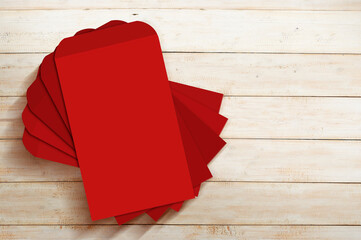 Stack of red envelopes (Angpao)