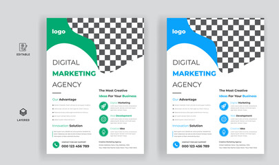 Digital marketing agency business flyer design template