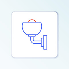 Line Wall lamp or sconce icon isolated on white background. Wall lamp light. Colorful outline concept. Vector.