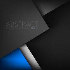 Blue and black vector background with spaces for design