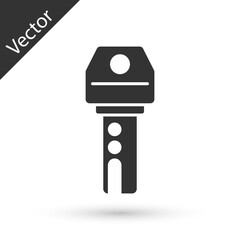 Grey Car key with remote icon isolated on white background. Car key and alarm system. Vector.