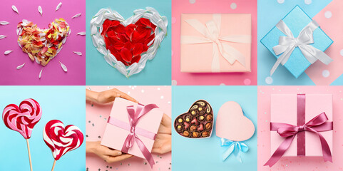 Beautiful collage for Valentines Day celebration