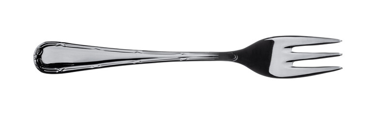 Silver fork isolated on white background close up