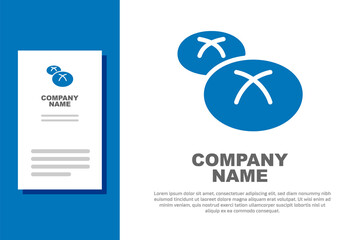 Blue Bread loaf icon isolated on white background. Logo design template element. Vector.