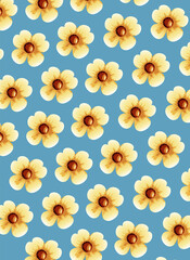 cute yellow flowers pattern background