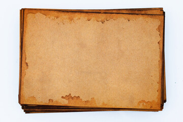 Pile of old brown paper for background.