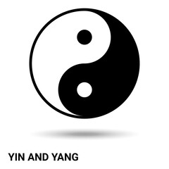 Yin and Yang. Yin and Yang are isolated on a light background. Vector illustration.
