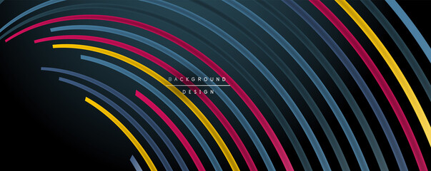 Abstract colorful lines vector background. Internet, big data and technology connections concept, abstract template