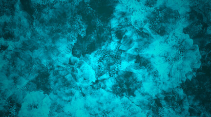 Fototapeta na wymiar blue abstract acrylic background with brush strokes and splashes 
