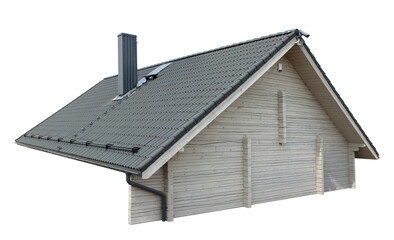 Roof of a modern village house isolated