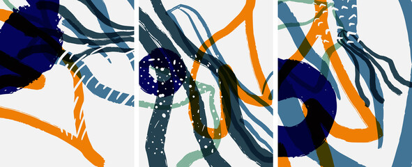 Obraz premium Social media abstract backgrounds. Abstract hand drawn doodles. Vector illustration for covers, banners, flyers