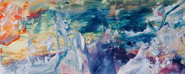 Bunte abstrakte Hintergrundbild. Moderne motivbildende Kunst. Mischungen von Ölfarben. Trendige handbemalte Leinwand. Wanddekoration und Wandkunstdrucke Idee. 3D-Textur. Kunstobjekt © Valeriy