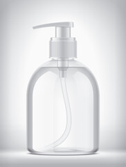 Dropper bottle on background. Transparent version. 