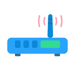 Internet service wireless router / modem flat vector icon for apps and websites