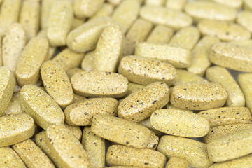 Medicine background of natural capsules