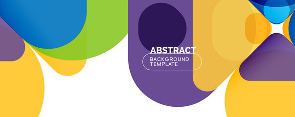 Fototapeta premium Modern geometric round shapes and dynamic lines, abstract background. Vector illustration for placards, brochures, posters and banners