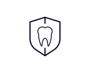 Dentistry icon. Medical black line sign. Premium quality graphic design pictogram. Outline symbol icon for web design, website and mobile app on white background. Monochrome icon of dentistry.