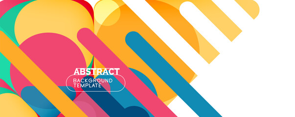 Modern geometric round shapes and dynamic lines, abstract background. Vector illustration for placards, brochures, posters and banners