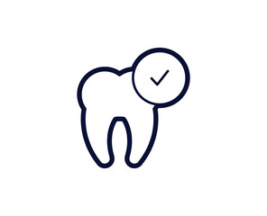 Dentistry icon. Medical black line sign. Premium quality graphic design pictogram. Outline symbol icon for web design, website and mobile app on white background. Monochrome icon of dentistry.