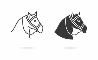 Horse icon. Vector illustration on white.