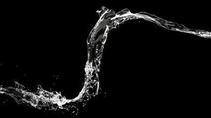 Water Splash on black background.