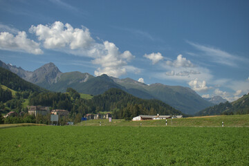 Panorama bei Scuol im Engadin in der Schweiz 12.8.2020