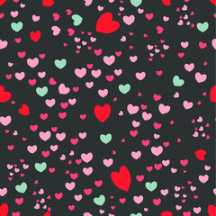 Naklejka na ściany i meble Seamless pattern with hearts for printing on Valentine's day.