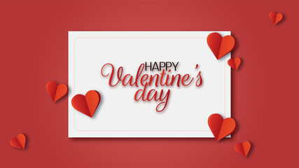Naklejka na ściany i meble Happy Valentine's day Banner Gift Card 