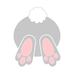 easter bunny foot prints vector