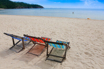 Chairs on tropical coast