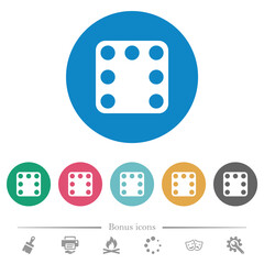 Domino seven flat round icons