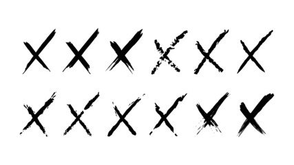 X-mark, cross, black