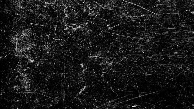 white scratches on a black background. The effect of old cinema. High quality FullHD footage