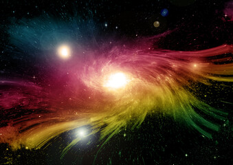Obraz premium galaxy in a free space. 3D rendering