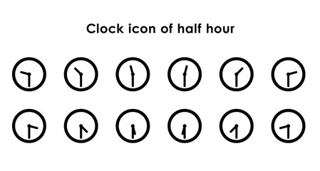 時計アイコン　30分のバリエーションセット