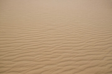 Fototapeta na wymiar Beautiful view of rippled sandy surface in desert as background