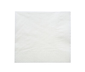 Clean paper tissue isolated on white, top view