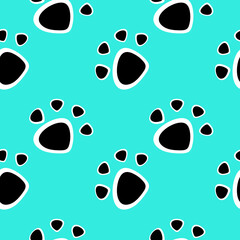 Vector seamless pattern with cat footprints. Can be used for wallpaper, web page background, surface textures.