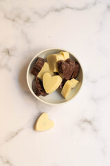 Saint valentine heart white and black chocolate