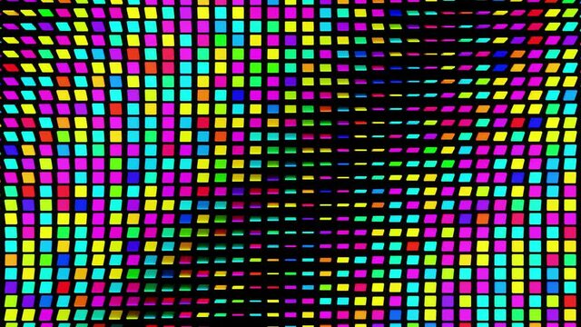 simple geometric background with colorful plates on plane flashing like neon lights, looping smooth animation in 4k. Creative colorful background. VJ loop.