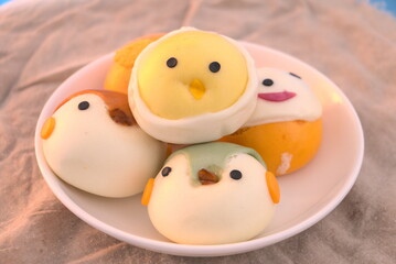 Homemade chicken pattern snack, lovely breakfast for children