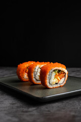 california roll, close-up   with copyspace for your text
