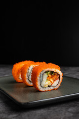 california roll, close-up   with copyspace for your text