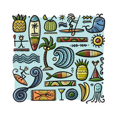 Tropical Lifestyle background. Tribal elements for your design