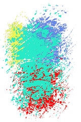 Fiori macchiati di colore e graffiati su sfondo bianco