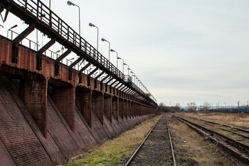Fototapeta premium Railway ramp for iron ore discharge
