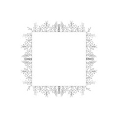 Floral frame botany border logo design element