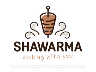 Modern professional shawarma logo in restaurant industry