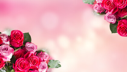 border of pink flowers © neirfy